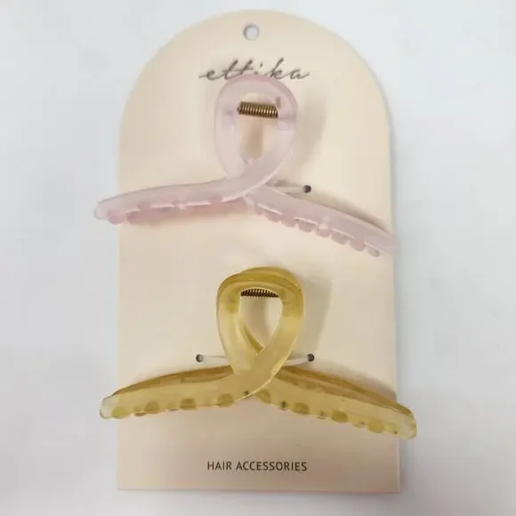 Ettika Hair Accessories Claw Clips - Set of 2 New in Package - Picture 1 of 5